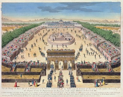 Vista del Campo de Marte, 14 de julio de 1790 de French School